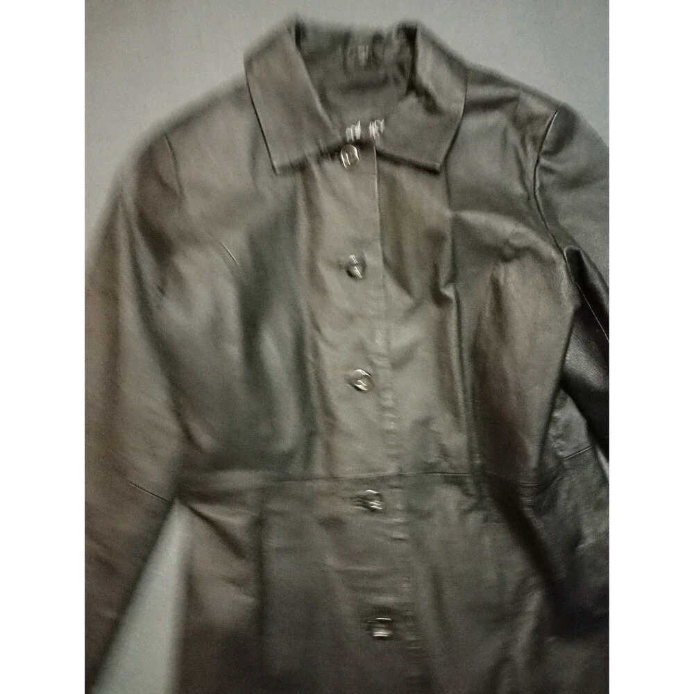 Vintage Amalfi 100% Leather Coat Jacket Womens SMALL  Lined